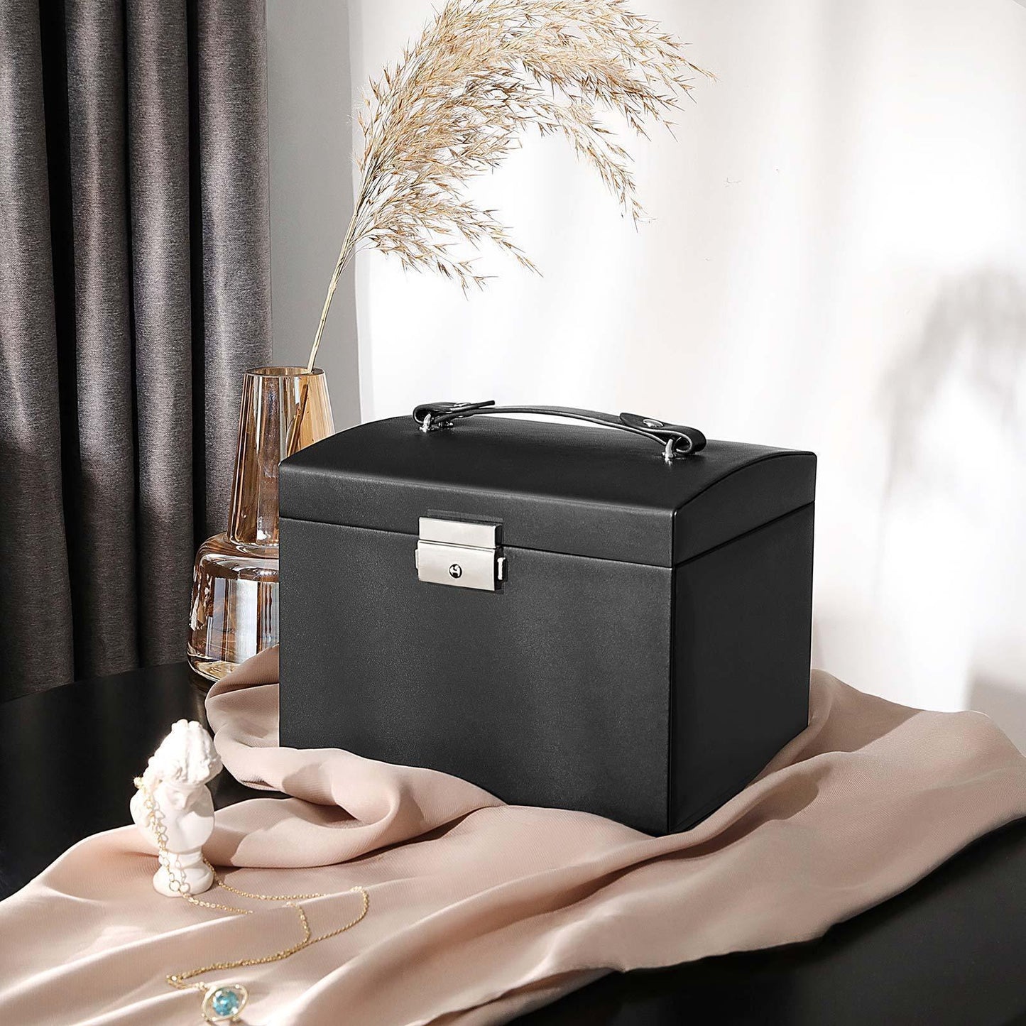 Black Jewelry Box with Lock FredCo