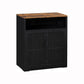 Black Metal Sideboard with Adjustable Shelf and Grill Door FredCo