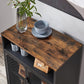 Black Metal Sideboard with Adjustable Shelf and Grill Door FredCo