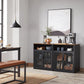 Black Metal Sideboard with Adjustable Shelf and Grill Door FredCo