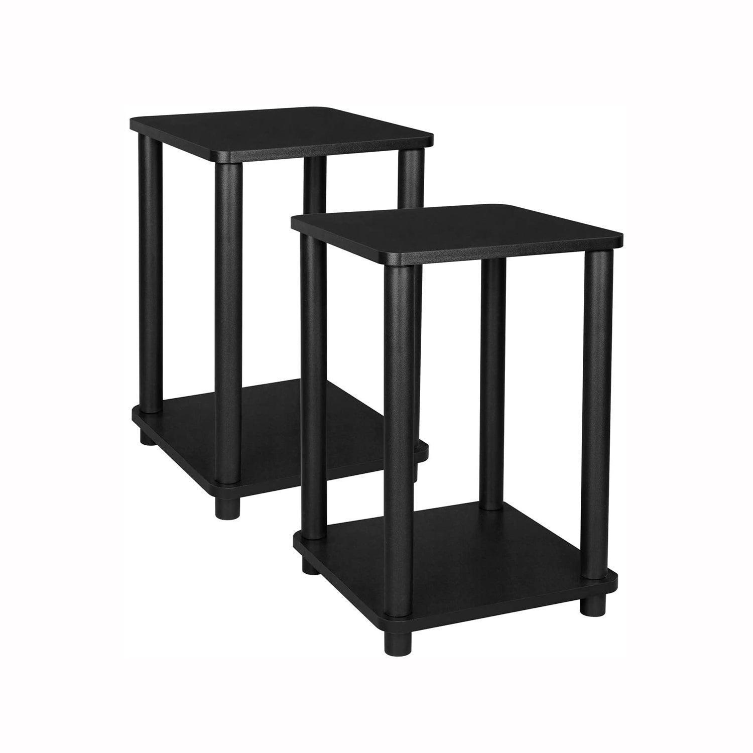 Black Set of 2 Accent Table with Shelf FredCo