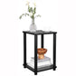 Black Set of 2 Accent Table with Shelf FredCo