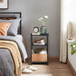 Black Side Table with Storage Shelves FredCo