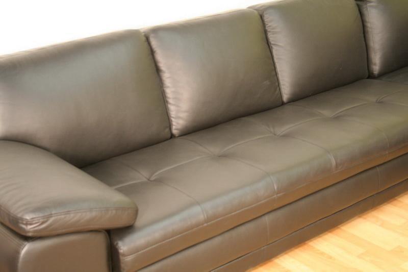 Black Sofa/Chaise Sectional FredCo
