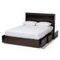 Blaine Modern and Contemporary Dark Brown Finished Wood Queen Size 6-Drawer Platform Storage Bed FredCo