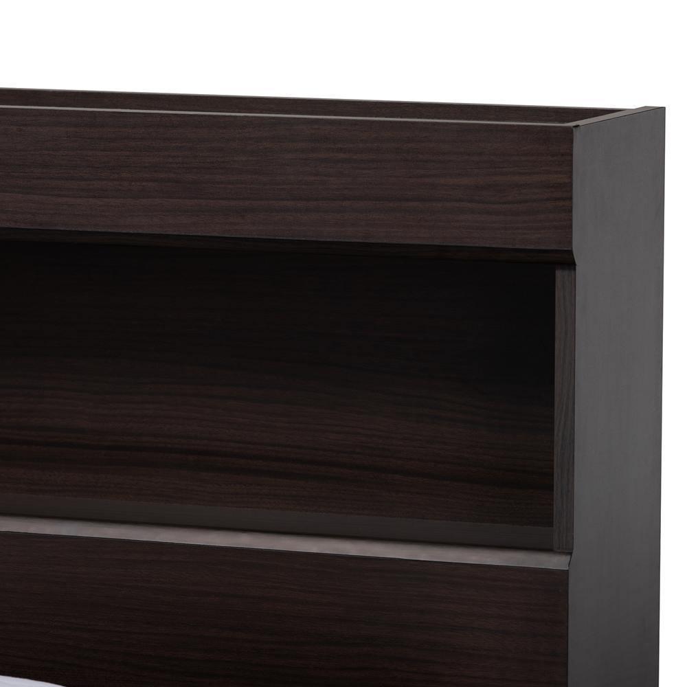 Blaine Modern and Contemporary Dark Brown Finished Wood Queen Size 6-Drawer Platform Storage Bed FredCo