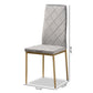 Blaise Modern Luxe and Glam Grey Velvet Fabric Upholstered and Gold Finished Metal 4-Piece Dining Chair Set FredCo