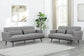 Blake 2-piece Upholstered Living Room Set with Track Arms Sharkskin and Dark Brown 511121-S2 Coaster FredCo