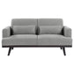 Blake 2-piece Upholstered Living Room Set with Track Arms Sharkskin and Dark Brown 511121-S2 Coaster FredCo