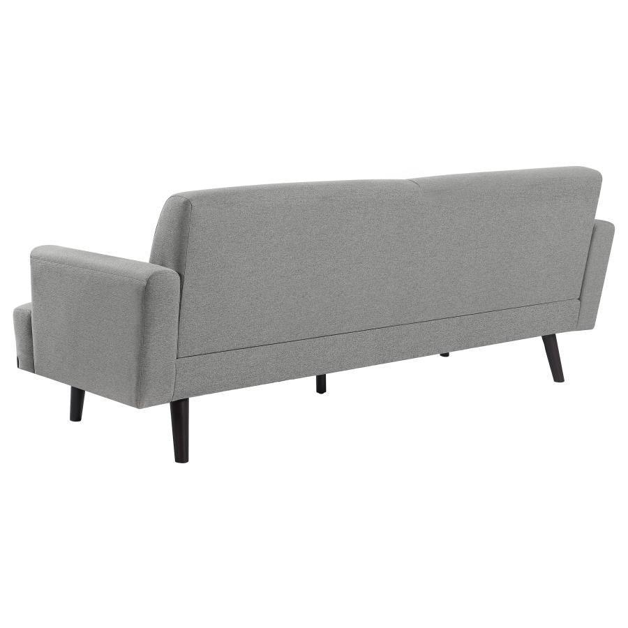 Blake 2-piece Upholstered Living Room Set with Track Arms Sharkskin and Dark Brown 511121-S2 Coaster FredCo