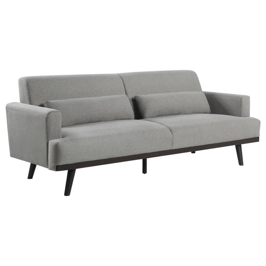 Blake 2-piece Upholstered Living Room Set with Track Arms Sharkskin and Dark Brown 511121-S2 Coaster FredCo