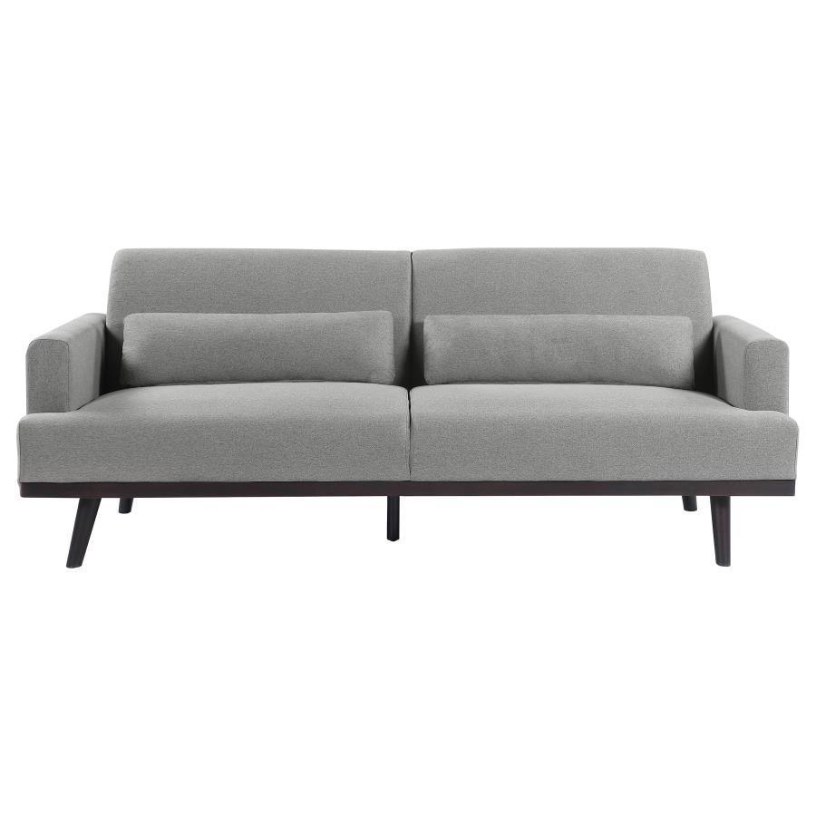 Blake 2-piece Upholstered Living Room Set with Track Arms Sharkskin and Dark Brown 511121-S2 Coaster FredCo