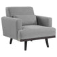 Blake 3-piece Upholstered Living Room Set with Track Arms Sharkskin and Dark Brown 511121-S3 Coaster FredCo