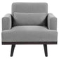 Blake 3-piece Upholstered Living Room Set with Track Arms Sharkskin and Dark Brown 511121-S3 Coaster FredCo