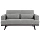 Blake 3-piece Upholstered Living Room Set with Track Arms Sharkskin and Dark Brown 511121-S3 Coaster FredCo
