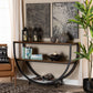 Blakes Rustic Industrial Style Antique Black Textured Finish Metal Distressed Wood Console Table FredCo