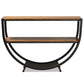 Blakes Rustic Industrial Style Antique Black Textured Finish Metal Distressed Wood Console Table FredCo