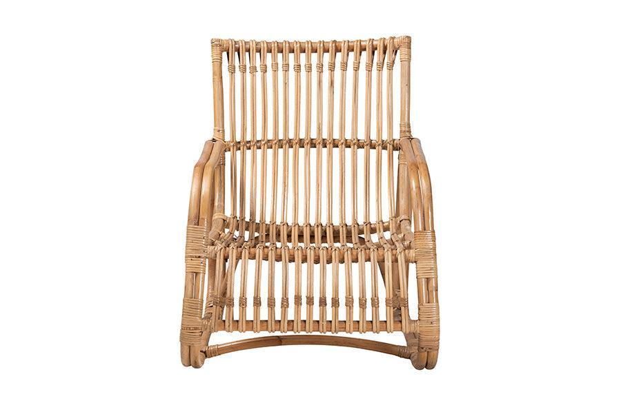 Blanca Modern Bohemian Natural Rattan Accent Chair FredCo