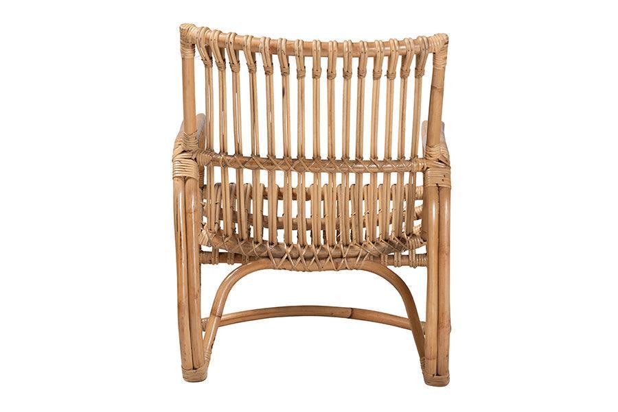 Blanca Modern Bohemian Natural Rattan Accent Chair FredCo