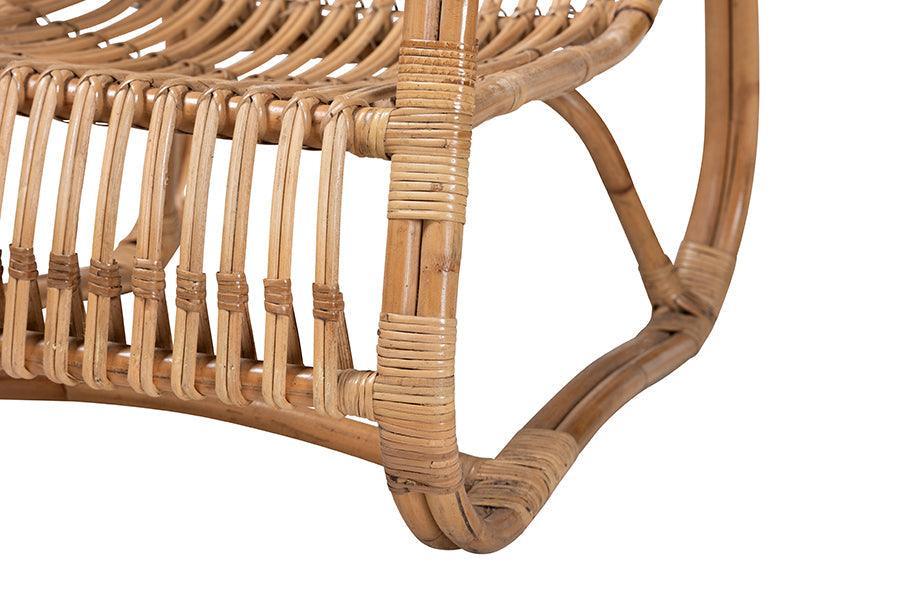 Blanca Modern Bohemian Natural Rattan Accent Chair FredCo