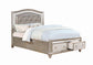 Bling Game Storage Bedroom Set Metallic Platinum Coaster California King, 4 Piece FredCo