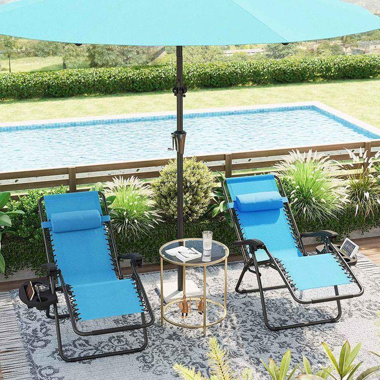Blue Outdoor Lounge Chairs FredCo