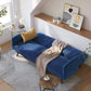Blue Sleeper Sofa with Adjustable Backrest FredCo