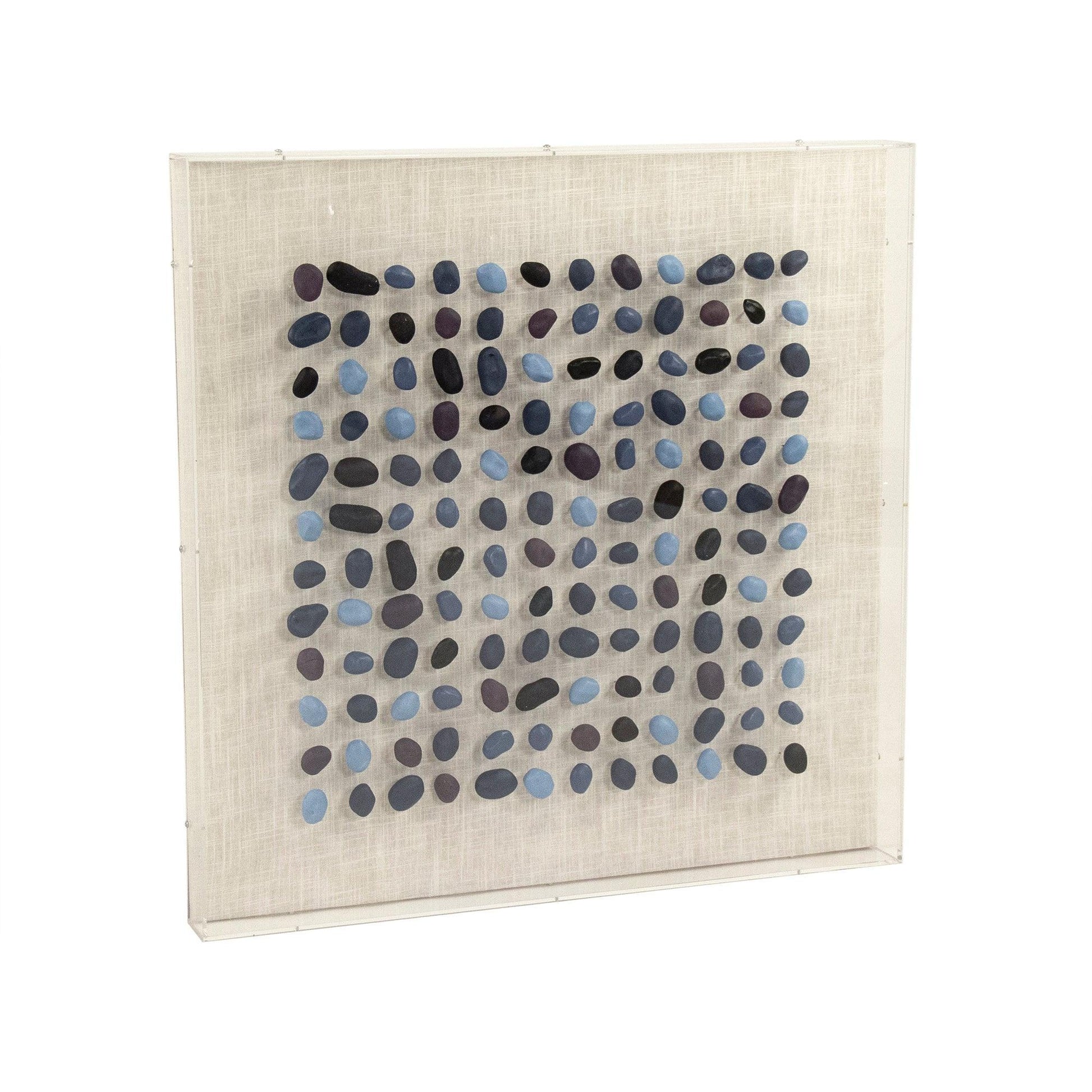 Blue Stone Acrylic Framed Wall Art ZEN46005 FredCo