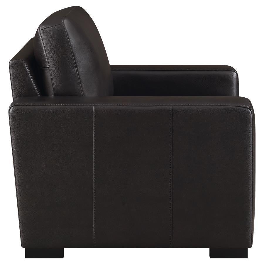 Boardmead 3-piece Track Arms Living Room Set Dark Brown 506801-S3 Coaster FredCo