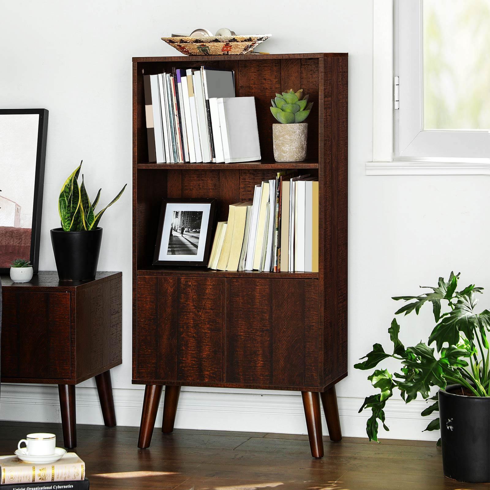 Bookcase Walnut Color 47" Tall FredCo