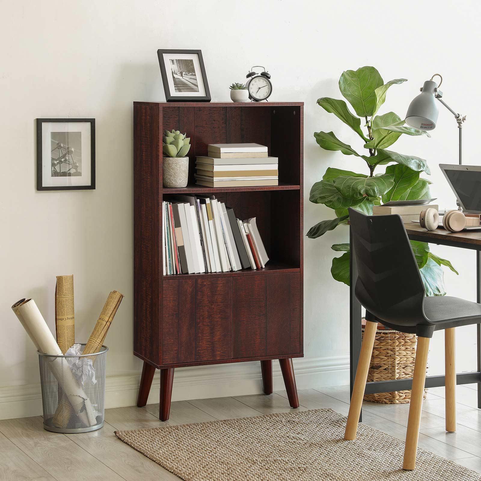 Bookcase Walnut Color 47" Tall FredCo