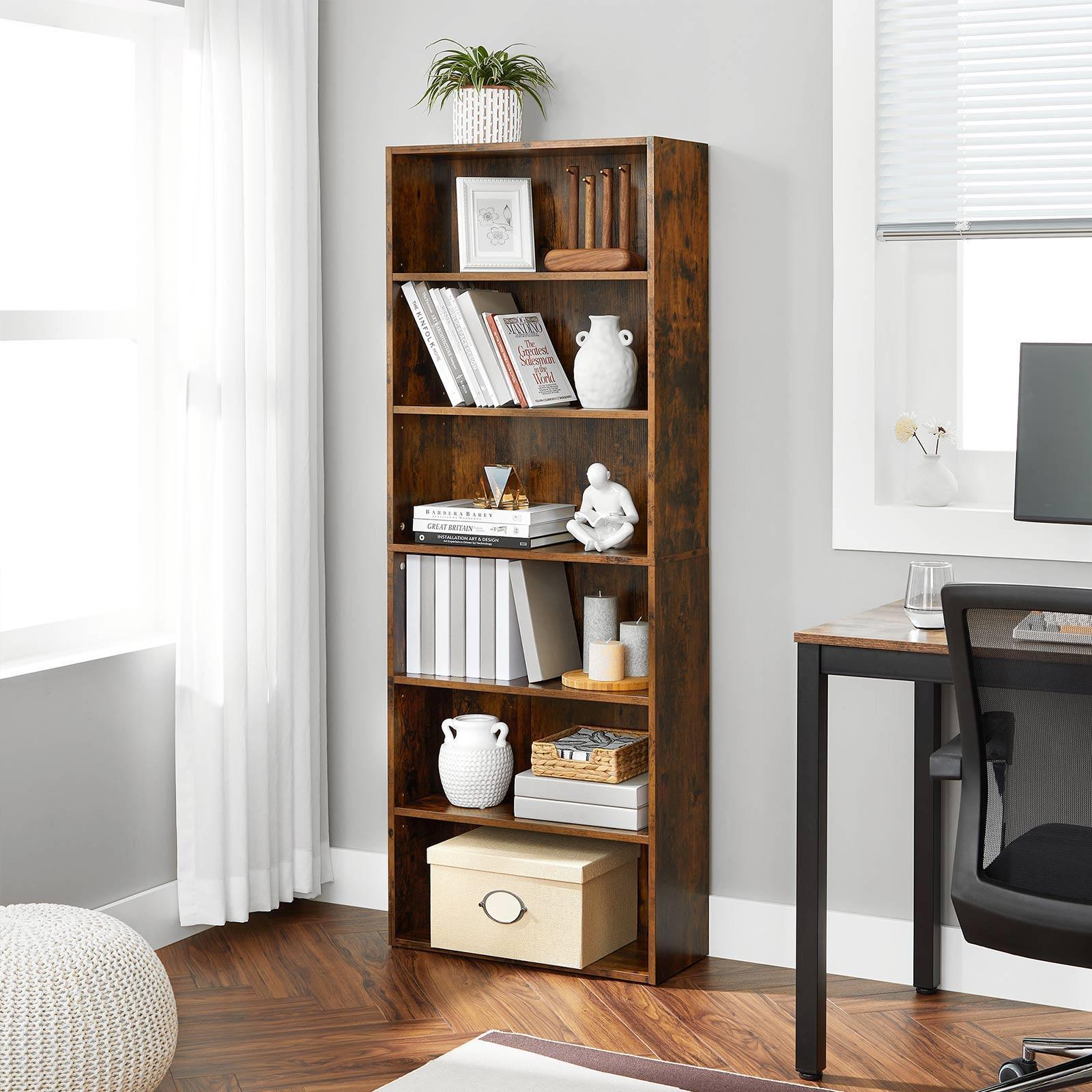 Bookshelf Rustic Brown 23.6in tall FredCo