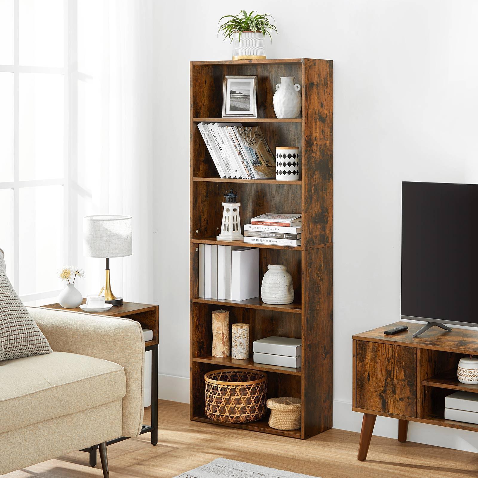 Bookshelf Rustic Brown 23.6in tall FredCo