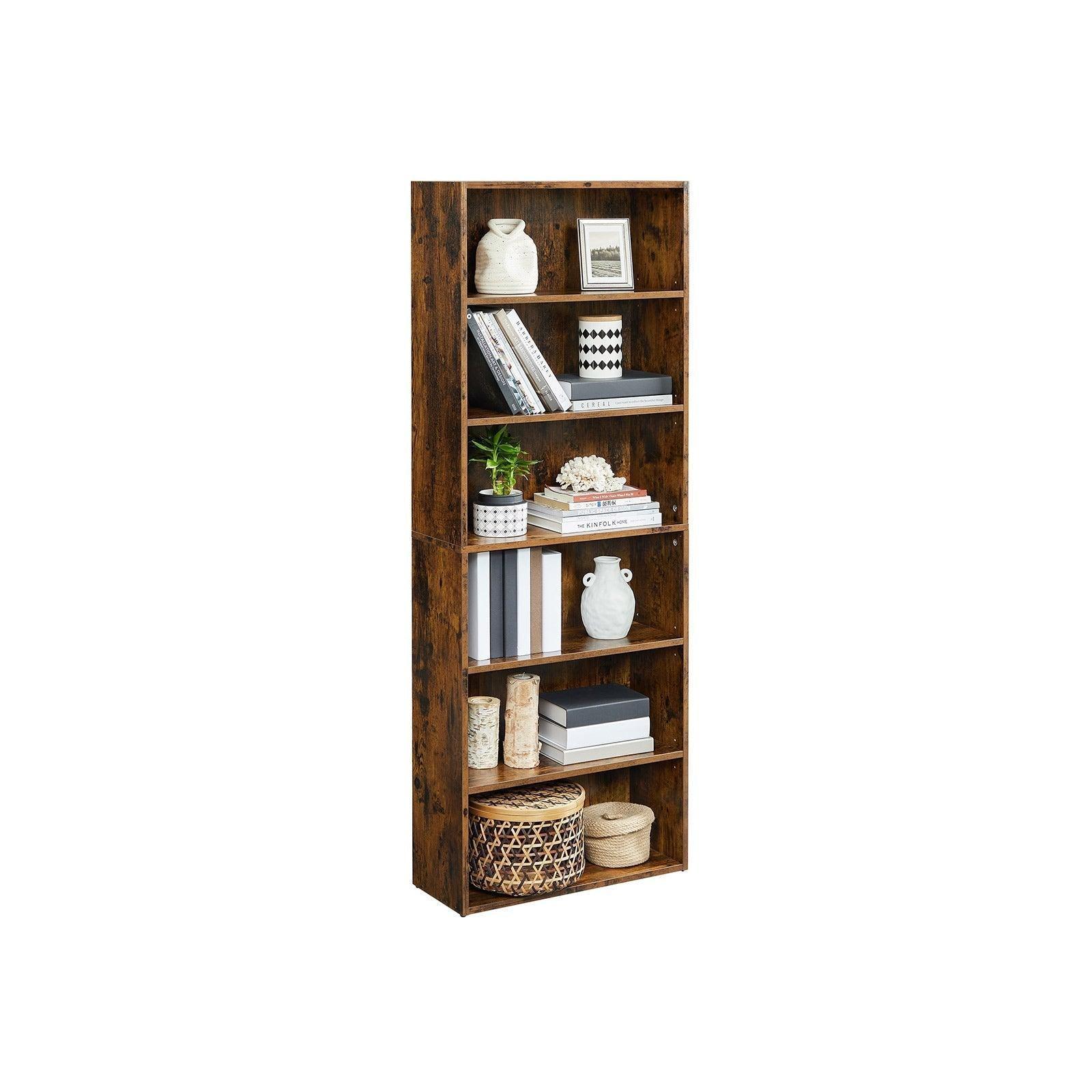 Bookshelf Rustic Brown 23.6in tall FredCo
