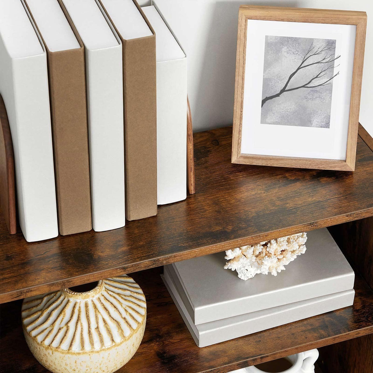 Bookshelf Rustic Brown, 3 Tier FredCo
