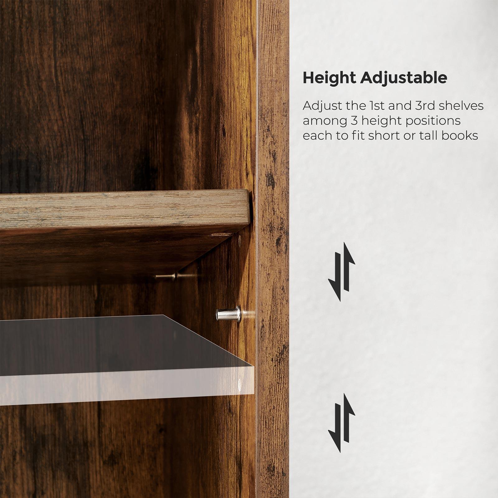 Bookshelf Rustic Brown 4 Shelf FredCo