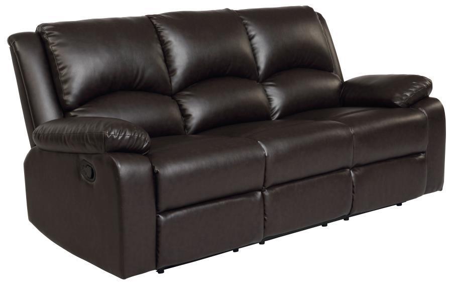 Boston Upholstered Tufted Living Room Set Two-tone Brown 600971-S2 Coaster FredCo