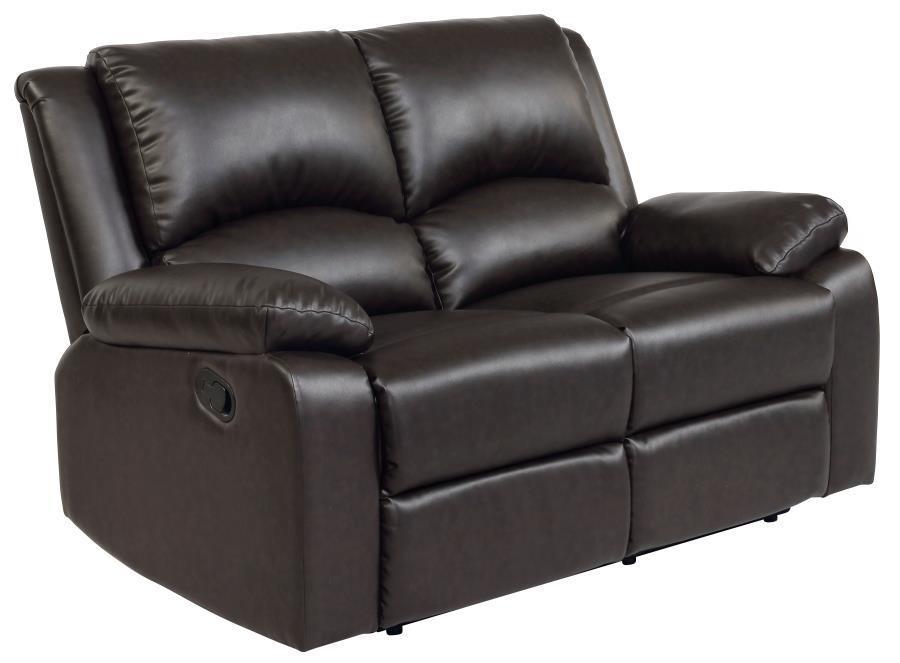 Boston Upholstered Tufted Living Room Set Two-tone Brown 600971-S2 Coaster FredCo