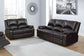 Boston Upholstered Tufted Living Room Set Two-tone Brown 600971-S2 Coaster FredCo