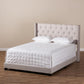 Brady Modern and Contemporary Beige Fabric Upholstered King Size Bed FredCo