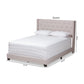 Brady Modern and Contemporary Beige Fabric Upholstered King Size Bed FredCo