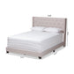 Brady Modern and Contemporary Beige Fabric Upholstered King Size Bed FredCo