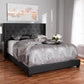 Brady Modern and Contemporary Charcoal Grey Fabric Upholstered King Size Bed FredCo