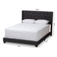 Brady Modern and Contemporary Charcoal Grey Fabric Upholstered King Size Bed FredCo