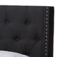 Brady Modern and Contemporary Charcoal Grey Fabric Upholstered King Size Bed FredCo
