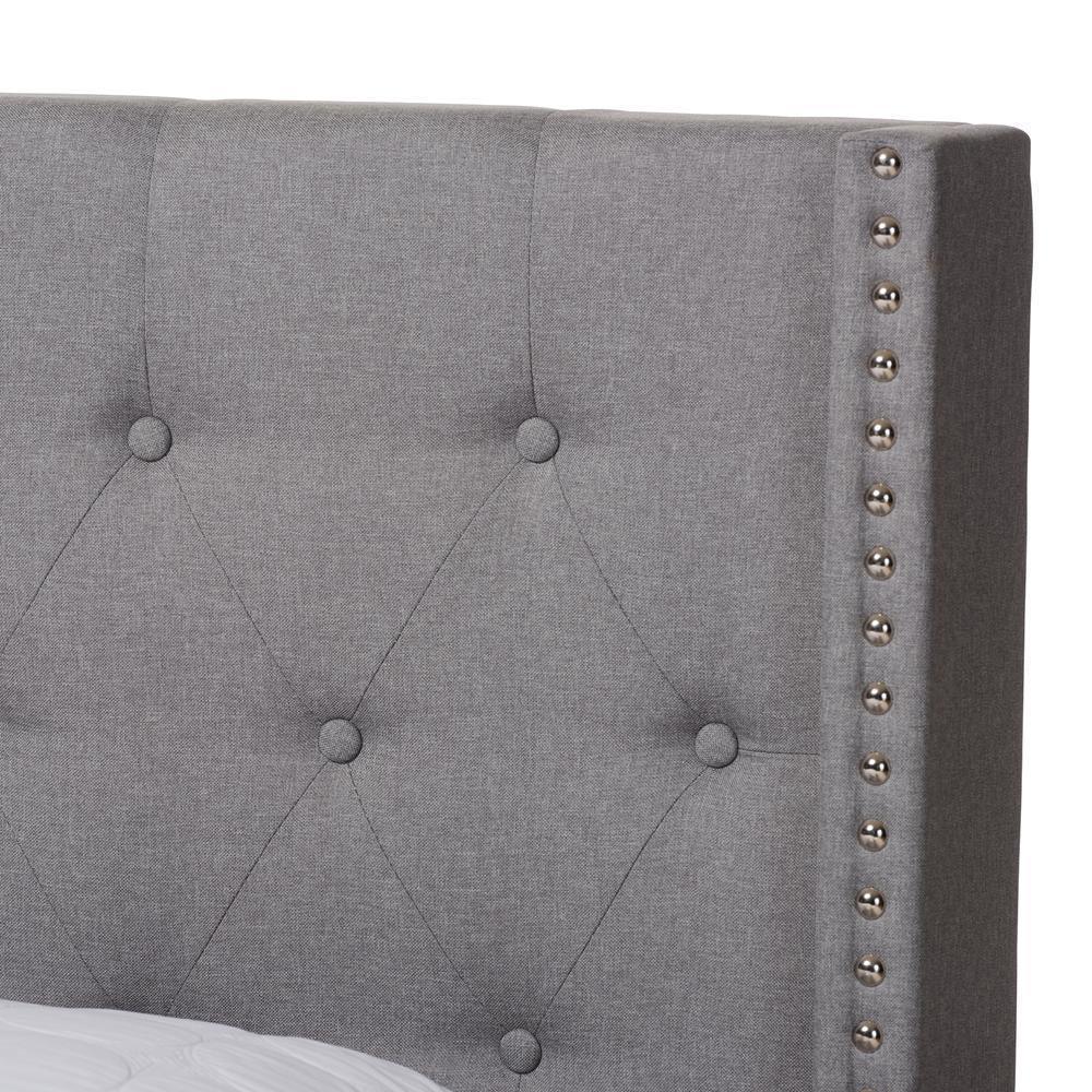 Brady Modern and Contemporary Light Grey Fabric Upholstered Full Size Bed FredCo