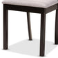 Branca Modern and Contemporary Grey Fabric Upholstered and Dark Brown Finished Wood 5-Piece Dining Set FredCo