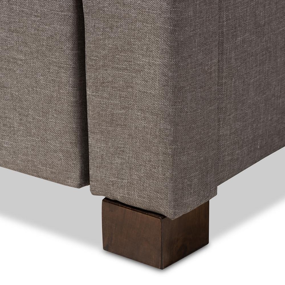 Brandy Modern and Contemporary Grey Fabric Upholstered King Size Platform Bed with Storage Drawer FredCo