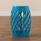 Branson Modern and Contemporary Blue Finished Metal Outdoor Side Table FredCo