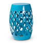 Branson Modern and Contemporary Blue Finished Metal Outdoor Side Table FredCo